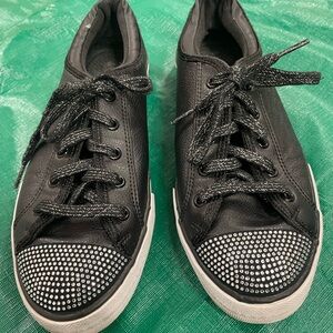Skechers Black Sneakers with Rhinestone Accents